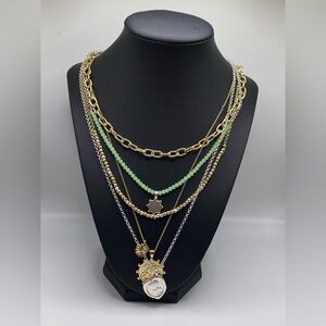 Gold and Silver Layered Necklace Set